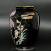 Bình hoa Kutani đen họa tiết hoa diên vỹ
