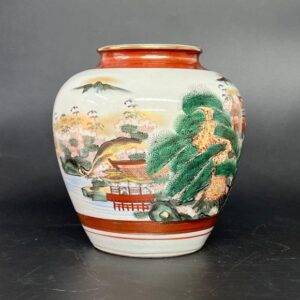 Bình hoa Kutani phong cảnh núi non