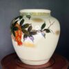 Bình hoa Kutani Nhật bản vẽ tay hoạ tiết chiếc lá và trái lựu